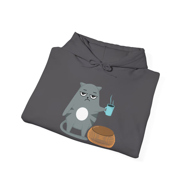 Coffee and Cat-itude Hoodie in L dark heather, a must-have for everyday fashion