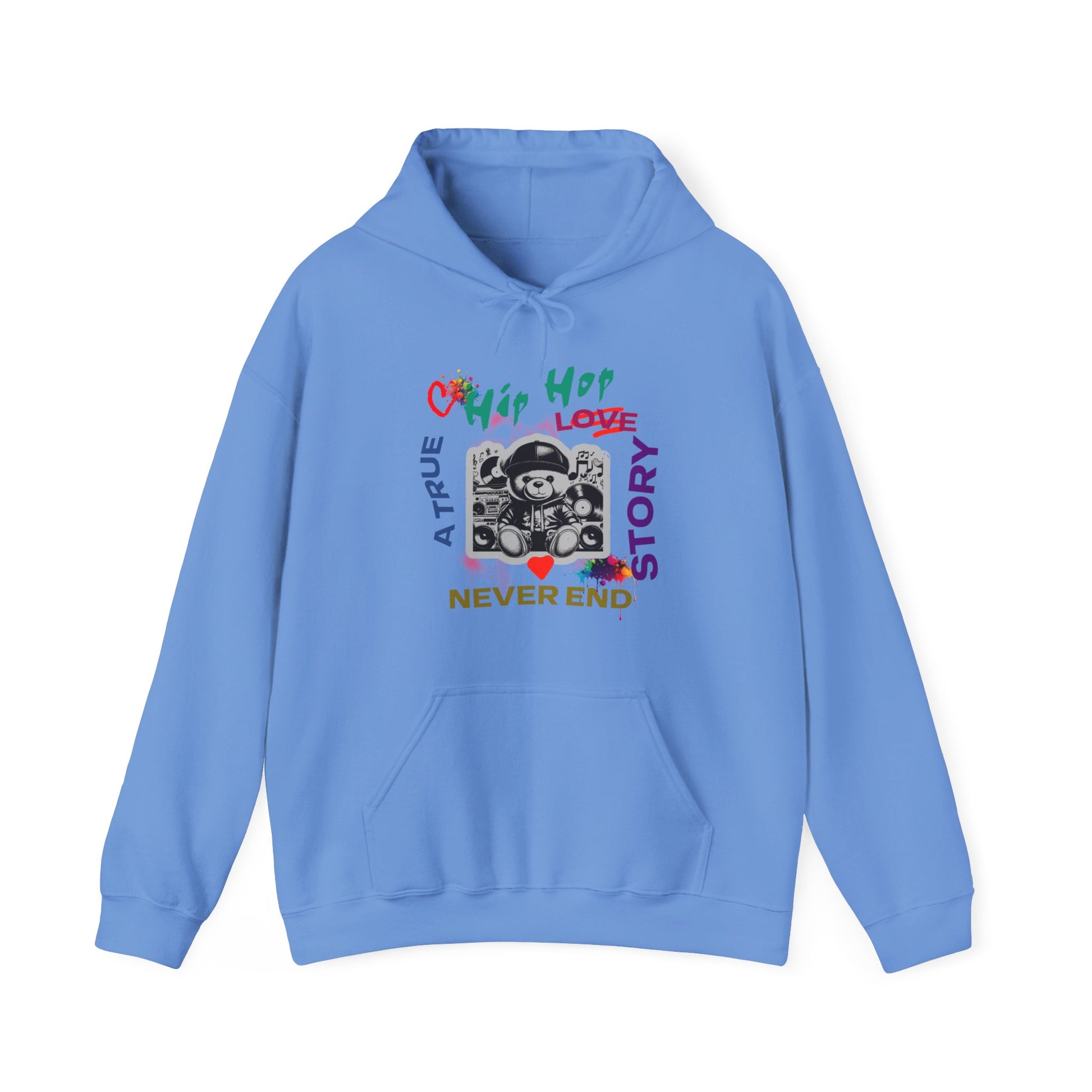 Hip Hop Bear Hoodie Unisex Heavy Blend Hooded Sweatshirt in M Sport grey, crafted for comfort and S style