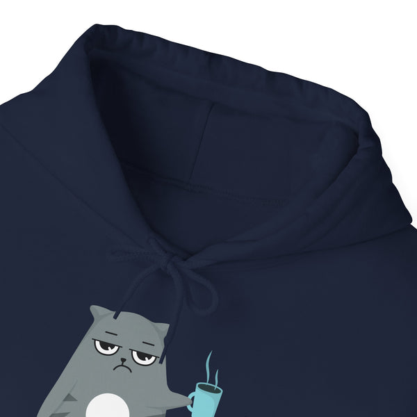 Coffee and Cat-itude Hoodie in L black, perfect for S staying on-trend in any S season