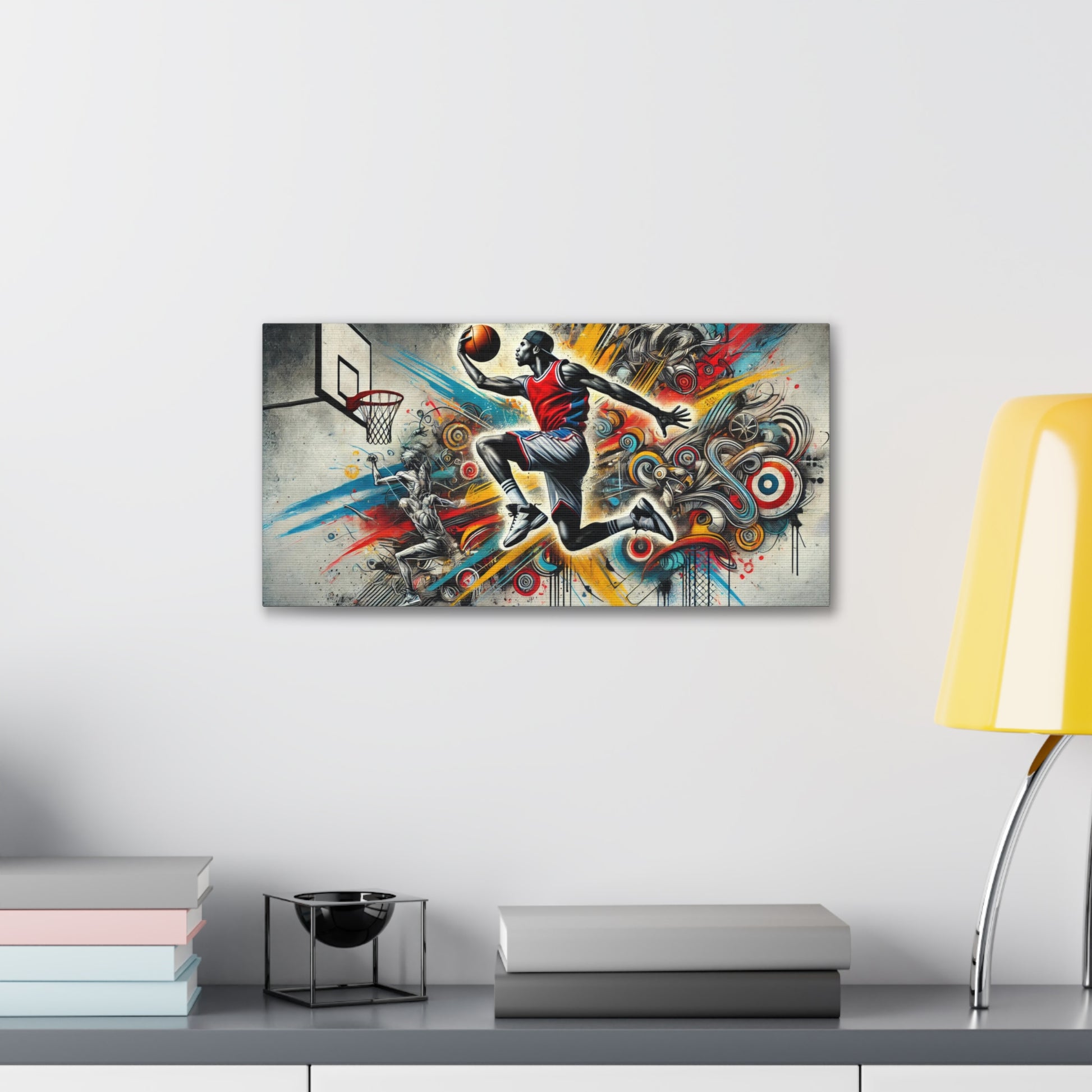 Above the Rim: High-Flying Basketball Canvas Art