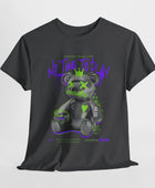 Hustle Bear Unisex Heavy Cotton Tee in S dark heather, crafted for comfort and S style