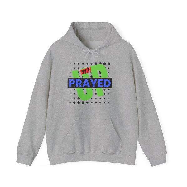 Stay Prayed Up Unisex Hoodie in S dark heather, crafted with polyester cotton, perfect for S staying on-trend in any S season