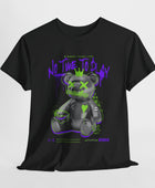 Hustle Bear Unisex Heavy Cotton Tee in S black, a versatile piece for casual wear