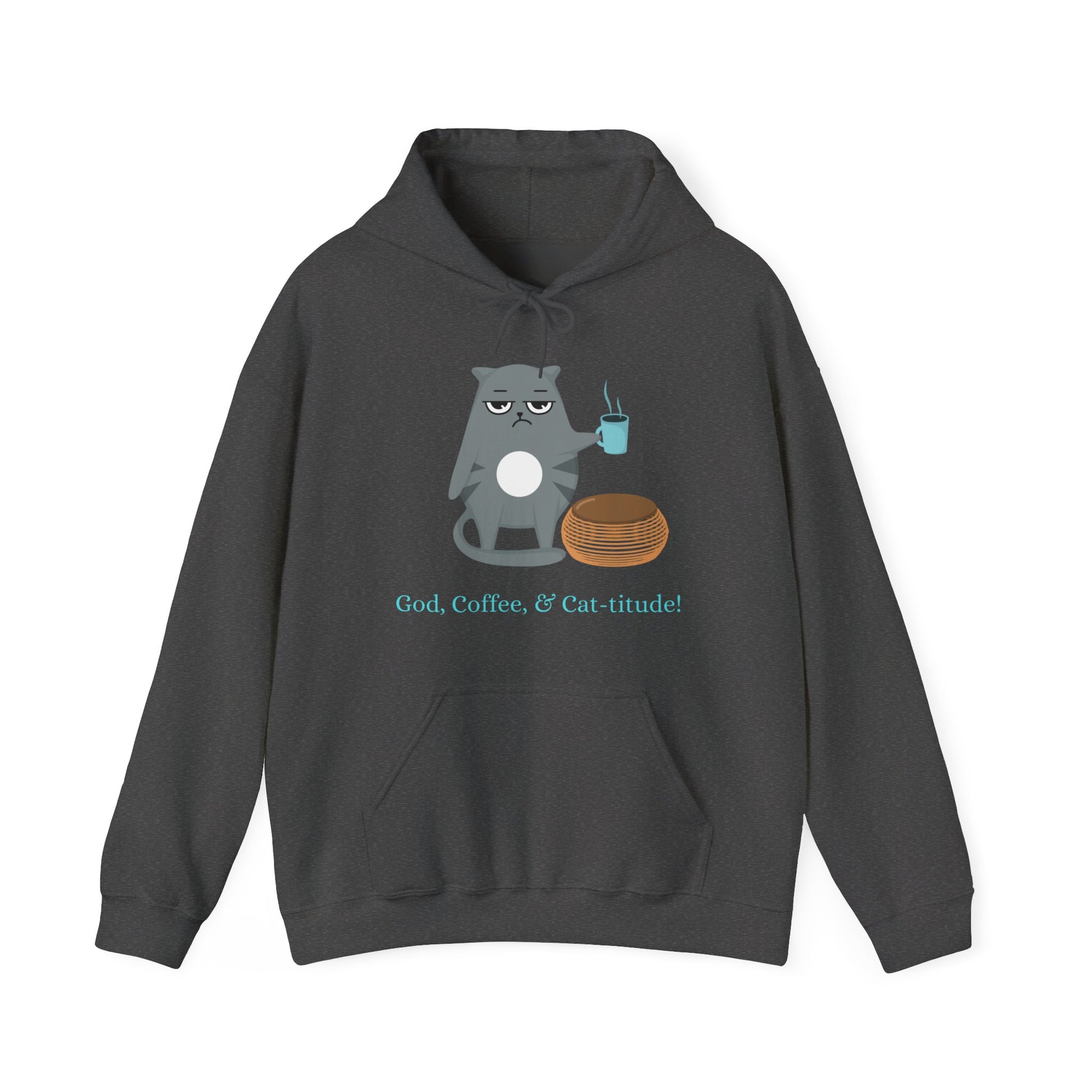 Coffee and Cat-itude Hoodie in S navy, crafted for comfort and S style