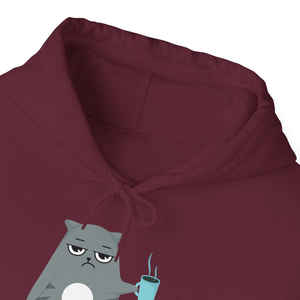 Coffee and Cat-itude Hoodie in M Military green, crafted for comfort and S style