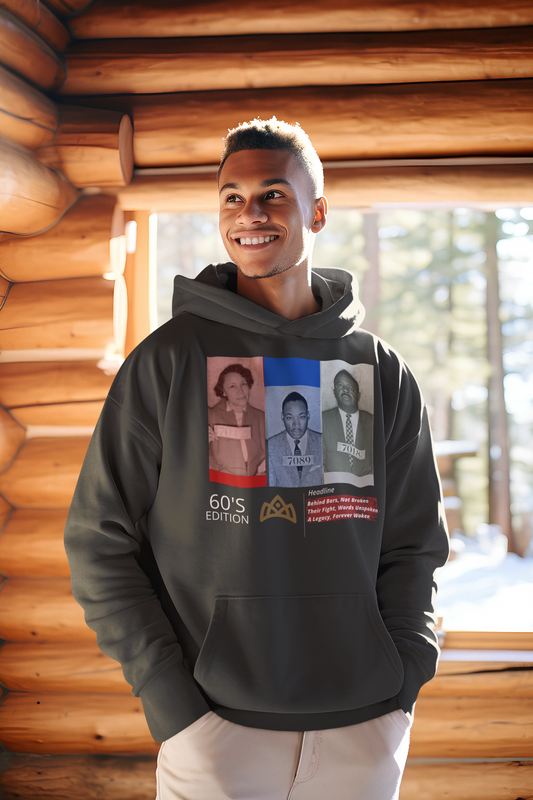 Heritage Hero Hoodie 60 S Edition Unisex Heavy Blend™ Hooded Sweatshirt - Hoodie in Dark Heather by Bigger Than Life Fashions. Features: cozy fabric, layered warmth, stylish hoodie, relaxed fit, spiritual design. Perfect for fashion lovers and streetwear enthusiasts.