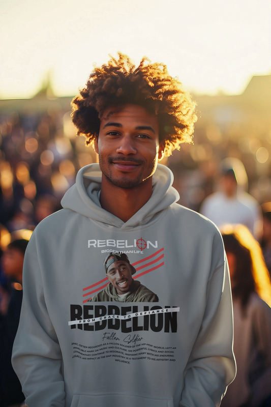 Rebellion Hoodie Defiance Core Unisex Heavy Blend™ Hooded Sweatshirt - Hoodie in Sport Grey by Bigger Than Life Fashions. Features: cozy fabric, layered warmth, stylish hoodie, relaxed fit, spiritual design. Perfect for fashion lovers and streetwear enthusiasts.