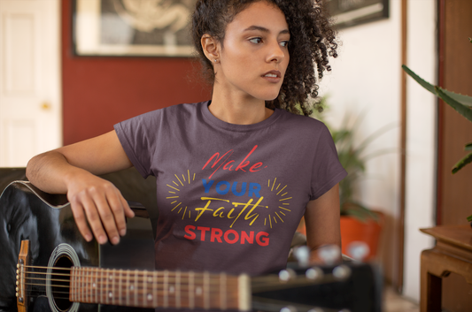 "FaithFortress: Make Your Faith Strong Unisex Tee" T-Shirt Bigger Than Life   